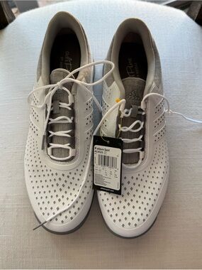 adidas Women’s White and Gray Adipure Golf Sneakers